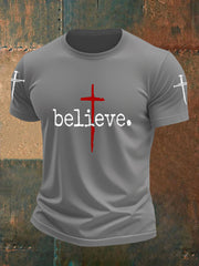 Men's Believe Cross Faith Casual Tee