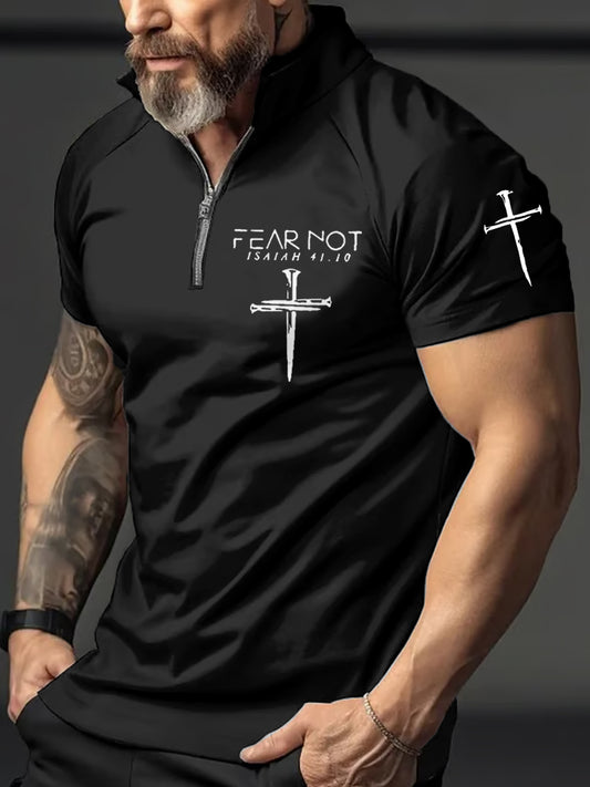 Men's  Fear Not Isaiah 41:10 Cross Faith Top