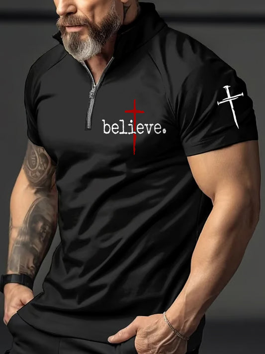 Men's Believe Cross Faith Casual Top