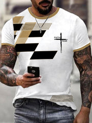 Men's Faith Over Fear Geometric Print Casual Tee