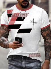 Men's Faith Over Fear Geometric Print Casual Tee
