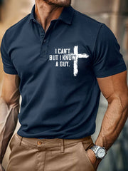 Men's I Can't But I Know A Guy Printed Casual Button T-Shirt