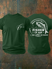 Men's Jesus Made Me A Fisherman Mark 1:17 Casual Tee