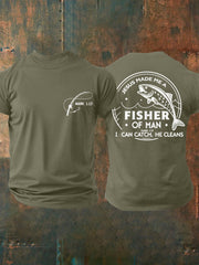 Men's Jesus Made Me A Fisherman Mark 1:17 Casual Tee