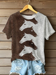 Women's Western Horse Lover Short Sleeve T-Shirt