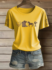Women's Western Horse Lover Short Sleeve T-Shirt