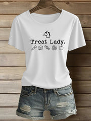 Women's Funny Horse Treat Lady Short Sleeve T-Shirt