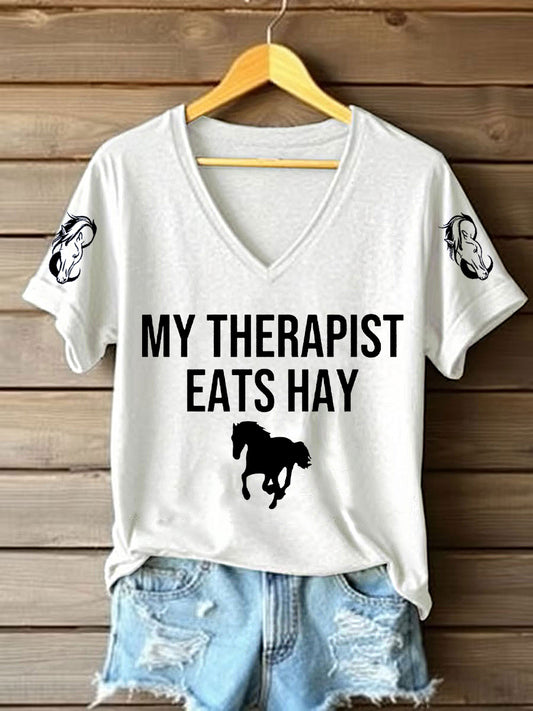 Women's Funny Western Horse Lover Short Sleeve T-Shirt