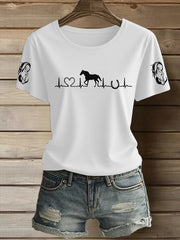 Women's Horse Heartbeat Horse Lover Short Sleeve T-Shirt