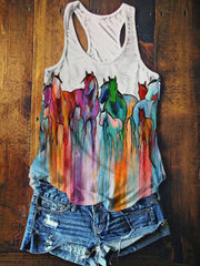 Women's Western Animal Horse Printed Vests