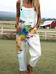 Women's Western Animal Horse Printed Jumpsuit