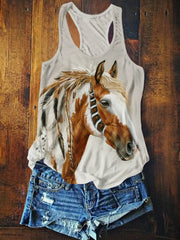 Women's Western Animal Horse Printed Vests