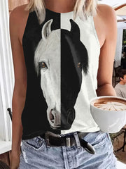 Women's Western Animal Horse Printed Vests