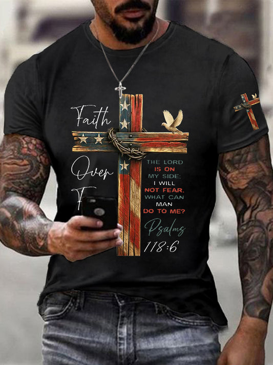 Men's Faith Over Fear Cross Short Sleeve T-shirt