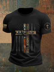 Men's One Nation Under God Cross Short Sleeve T-shirt