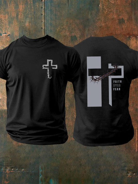 Men's Faith Over Fear Cross Short Sleeve T-shirt