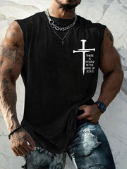 Men's There is Power in The Name of Jesus Cross Vest