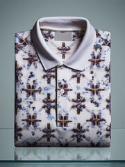 Men's Tie-dye Cross Business Shirt Short Sleeve Shirt