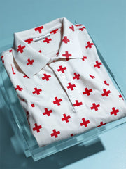 Men's Cross Business Shirt Short Sleeve Shirt