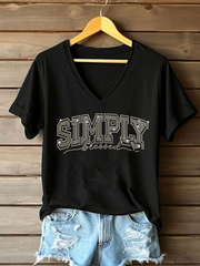 Women's Simply Blessed Print Casual T-shirt