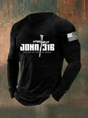 Men's John 316 For God So Loved The World Long Sleeve T-shirt