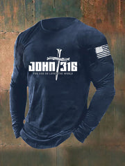 Men's John 316 For God So Loved The World Long Sleeve T-shirt