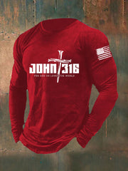 Men's John 316 For God So Loved The World Long Sleeve T-shirt