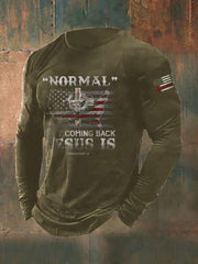 Men's Normal Isn't Coming Back Jesus Is Print T-shirt
