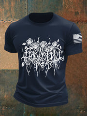 Men's Fear No Evil Gothic Christian Short-sleeved T-shirt