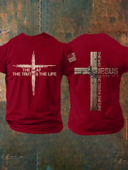 Men's The Way The Truth The Life Cross Short-sleeved T-shirt