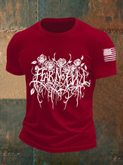 Men's Fear No Evil Gothic Christian Short-sleeved T-shirt