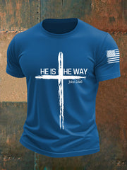 Men's He Is He Way Cross Short-sleeved T-shirt
