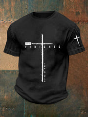 Men's It Is Finished Cross Waffle Print T-shirt