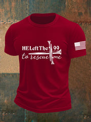 Men's He Left the 99 Faith Cross Short Sleeve T-shirt
