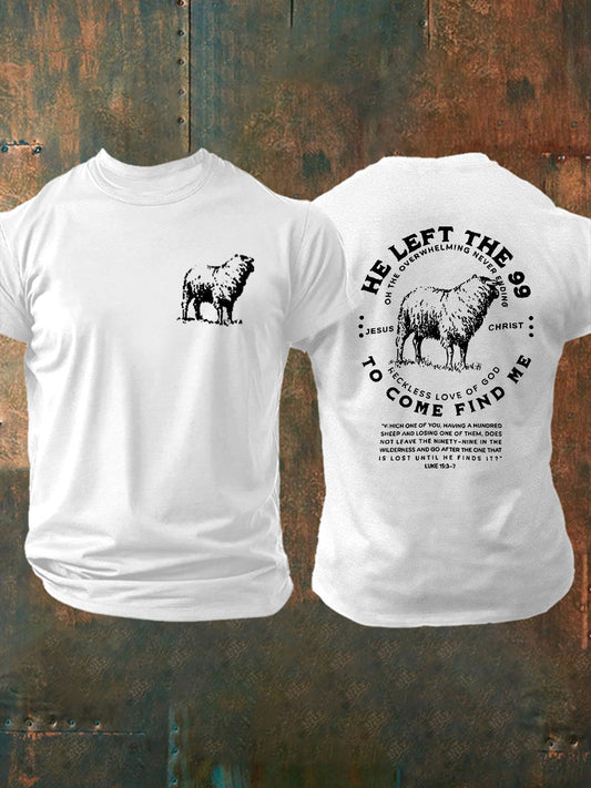 Men's He Left the 99 Faith Cross Short Sleeve T-shirt