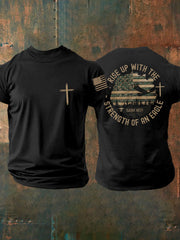 Men's Rise Up With The Strength of An Eagle Printed Casual T-shirt