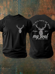 Men's Deer Hunter Christ Print Casual T-shirt
