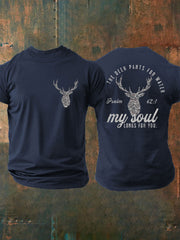Men's Deer Hunter Christ Print Casual T-shirt