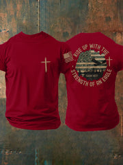 Men's Rise Up With The Strength of An Eagle Printed Casual T-shirt