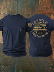 Men's Rise Up With The Strength of An Eagle Printed Casual T-shirt