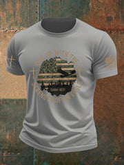 Men's Rise Up With The Strength of An Eagle Printed Casual T-shirt