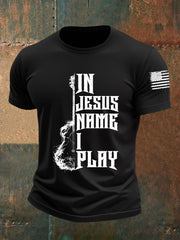Men's In Jesus Name I Play Short-sleeved T-shirt