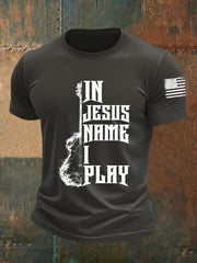Men's In Jesus Name I Play Short-sleeved T-shirt