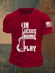 Men's In Jesus Name I Play Short-sleeved T-shirt