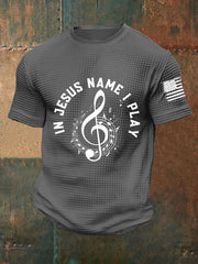 Men's In Jesus Name I Play Waffle Short Sleeve