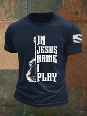 Men's In Jesus Name I Play Short-sleeved T-shirt