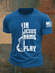 Men's In Jesus Name I Play Short-sleeved T-shirt