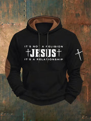 Men's Jesus Faith Cross Printed Casual Hoodie