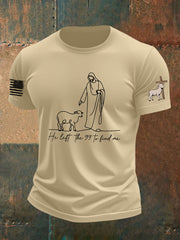 Men's Christian He Left the 99 to Find Me Short Sleeve T-shirt