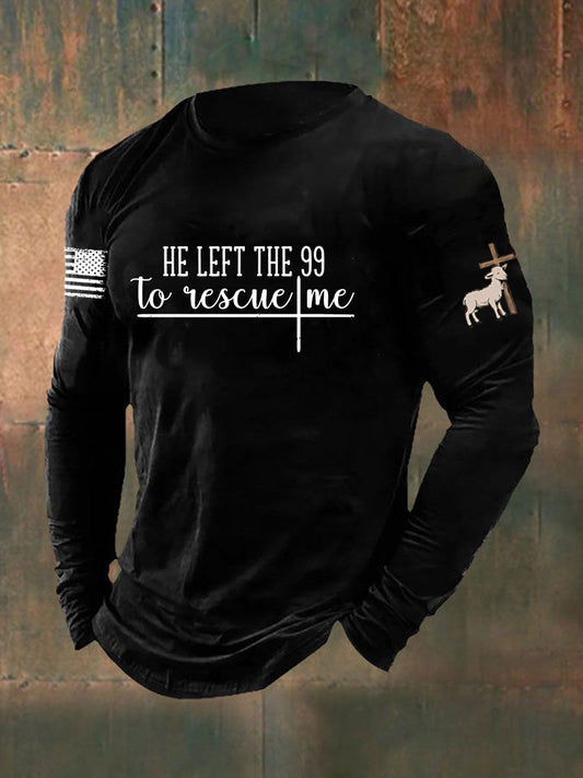 Men's Christian He Left the 99 to Find Me Long Sleeve T-shirt